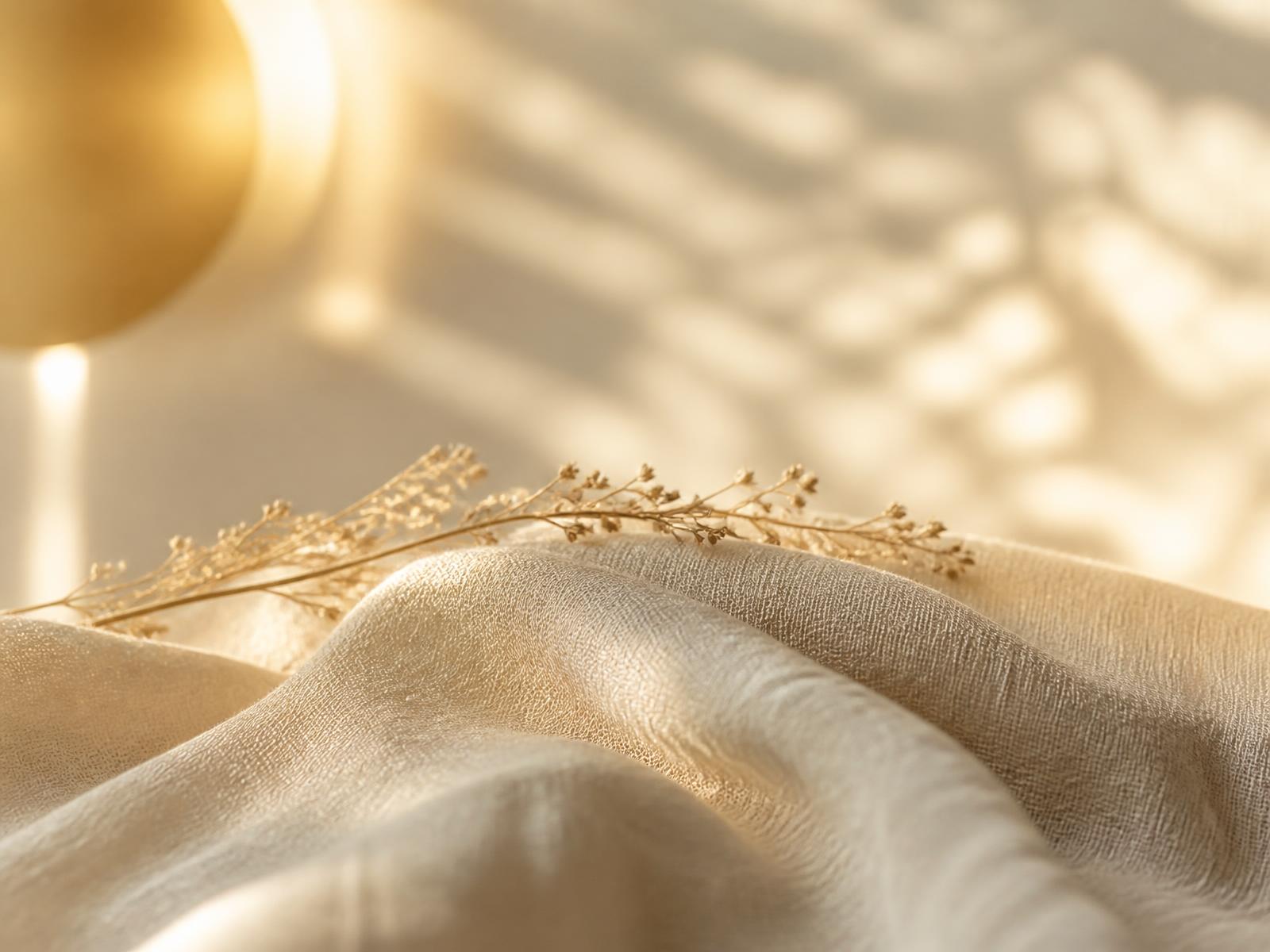 Calm therapy room detail in soft, warm light